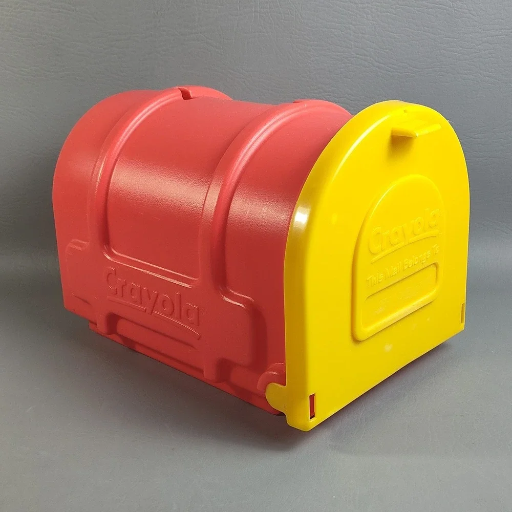 Crayola Vintage Plastic Mailbox Toy With Flag Crayon Play Pretend Toy Kids Red - Picture 2 of 14